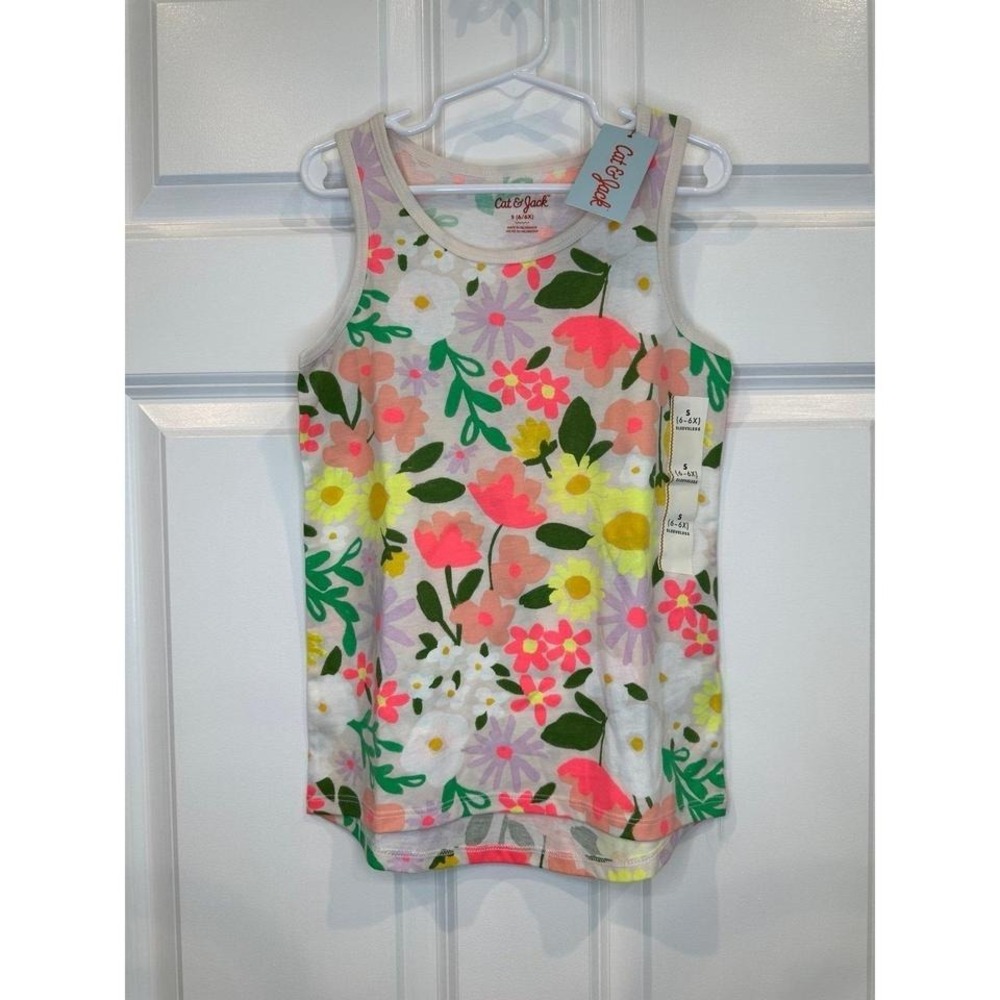 C&J Girls Floral Tank Size 6/6X NWT‎